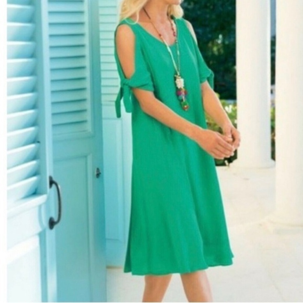 Soft Surroundings Emerald Green S/P Midi Dress